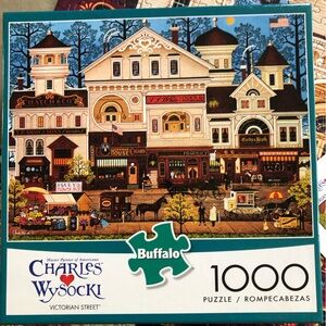 Charles Wysocki “Victorian street” 1000 piece puzzle complete with poster